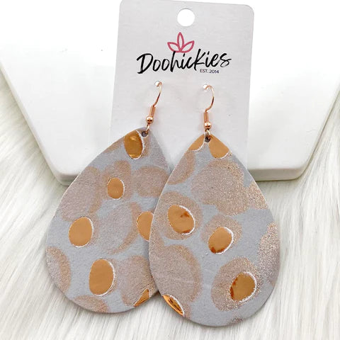 2.5" Metallic Puddle Collection Earrings- Rose Gold