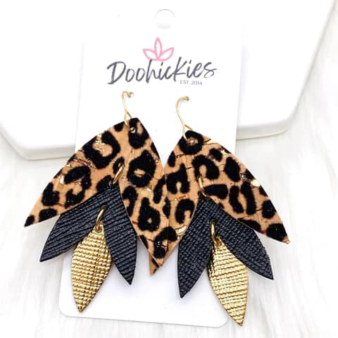 2.5" Fuzzy Natural Leopard Lilli Belle Earrings
