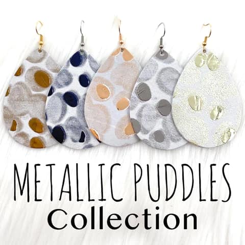 2.5" Metallic Puddle Collection Earrings- Gold