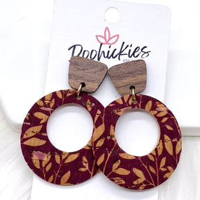 2" Walnut & Fall Willow Lil' O Dangles - Merlot