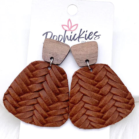2" Walnut & Fall Braided Jasmine Dangle Earrings - Brown