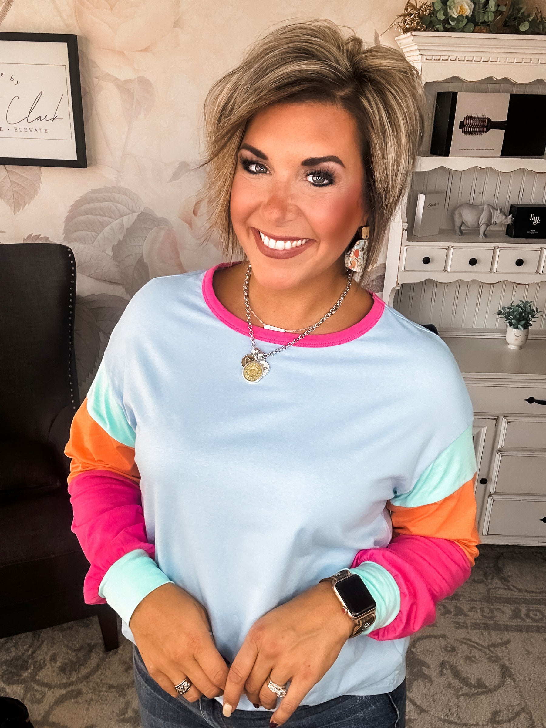 Try Again Color Block Top