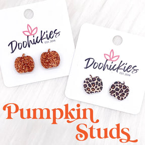 Pumpkin Studs Fall Acrylic Singles - Leopard