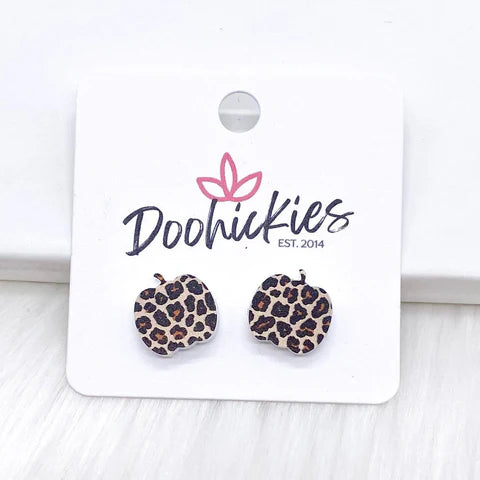 Pumpkin Studs Fall Acrylic Singles - Leopard