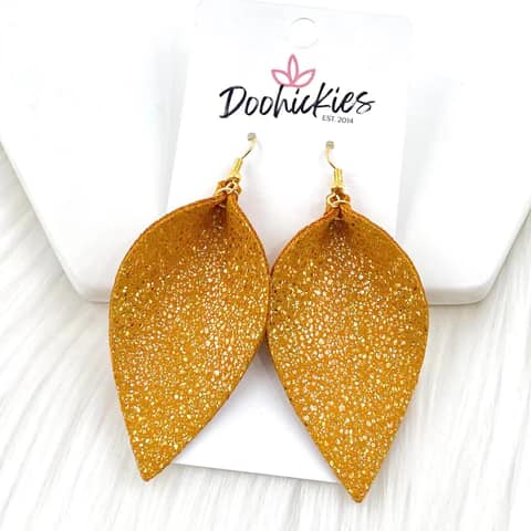 2.5" Iridescent Copper Petal Earrings