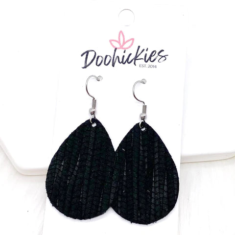 1.5" The Classics Mini Collection - Black Palm Earrings