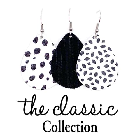 1.5" The Classics Mini Collection - Black Palm Earrings