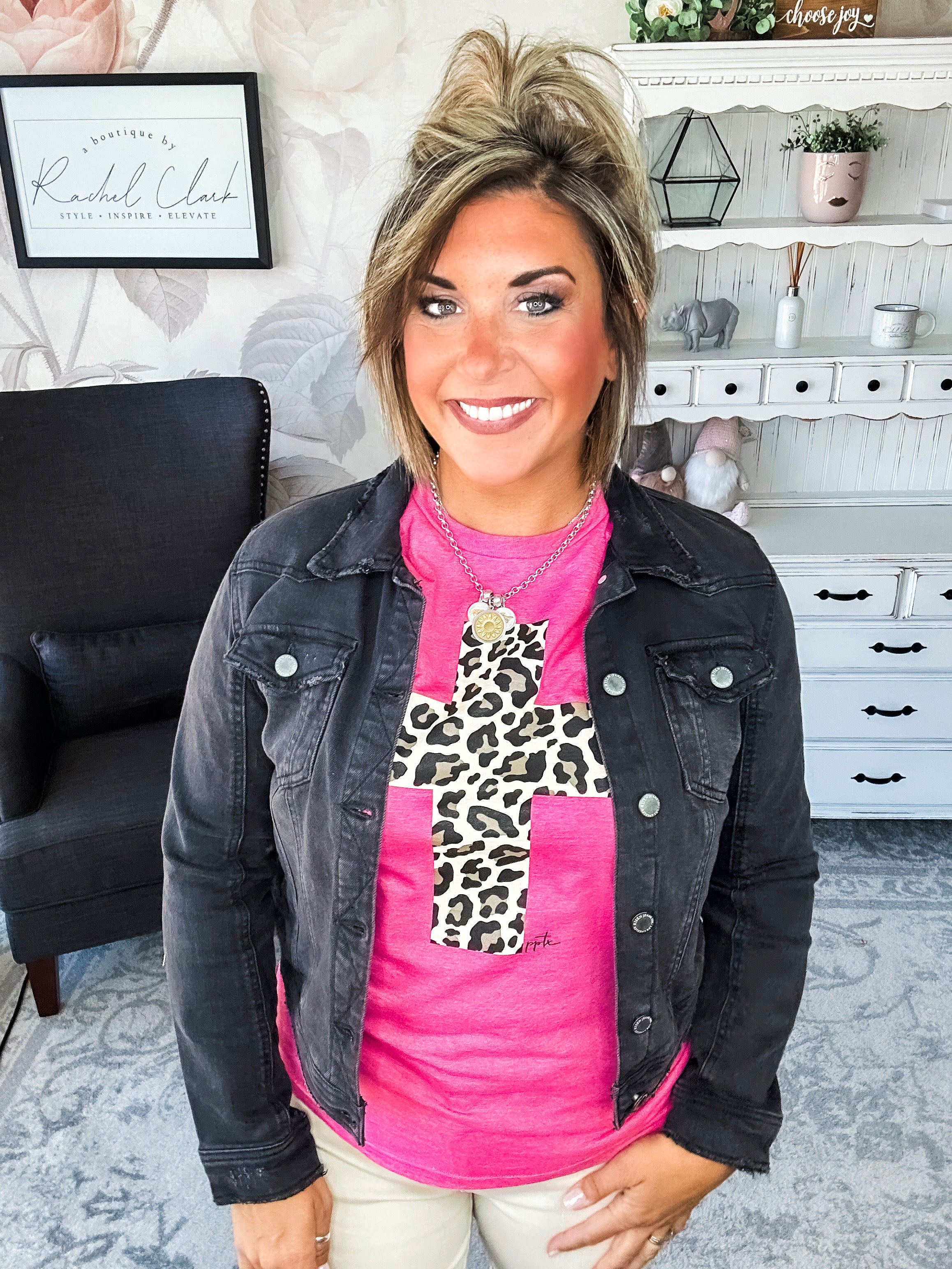 Leopard Cross Graphic Tee