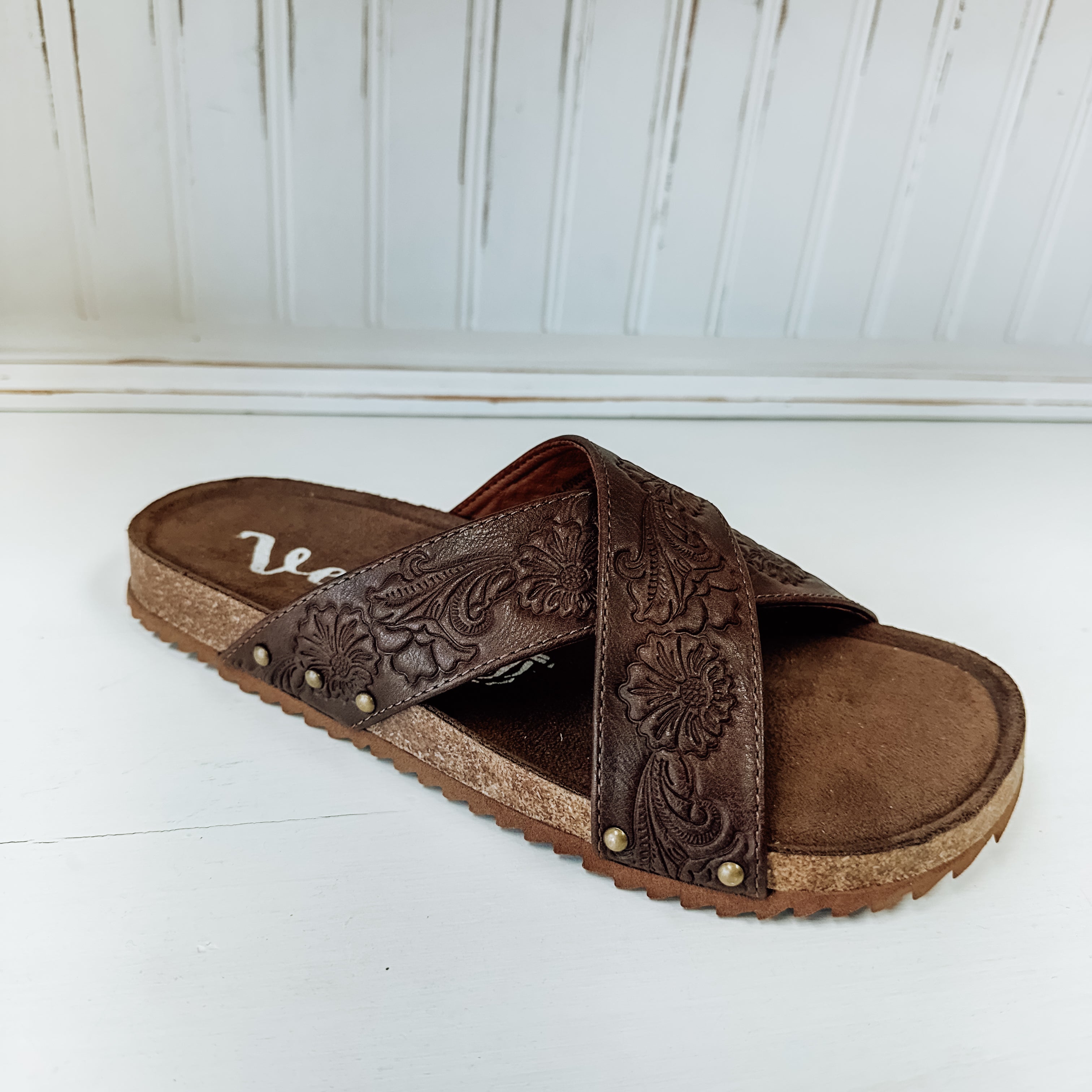 Jaycee Tooled Sandal - Brown