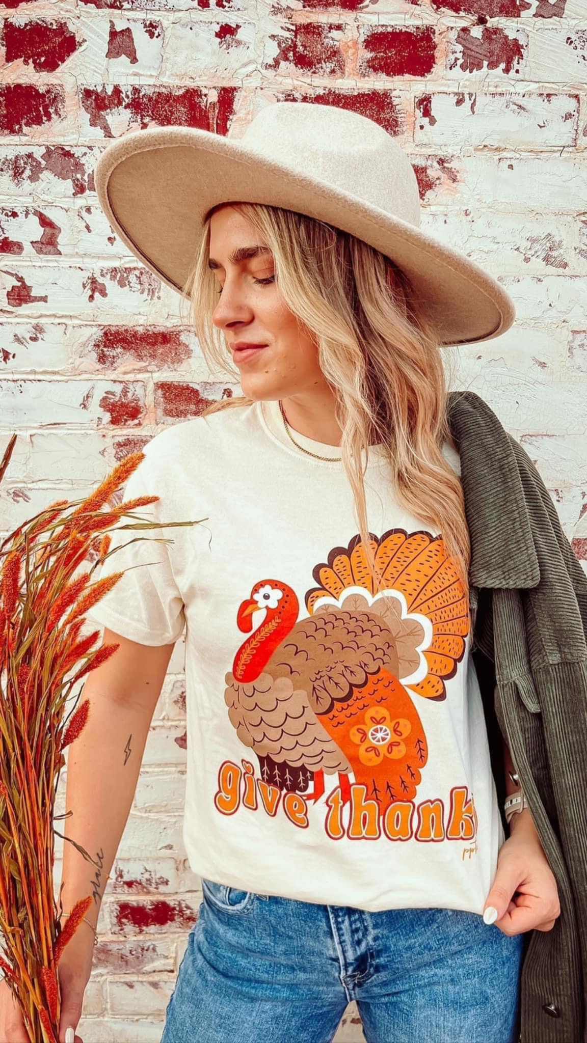 Give Thanks Turkey Graphic Tee