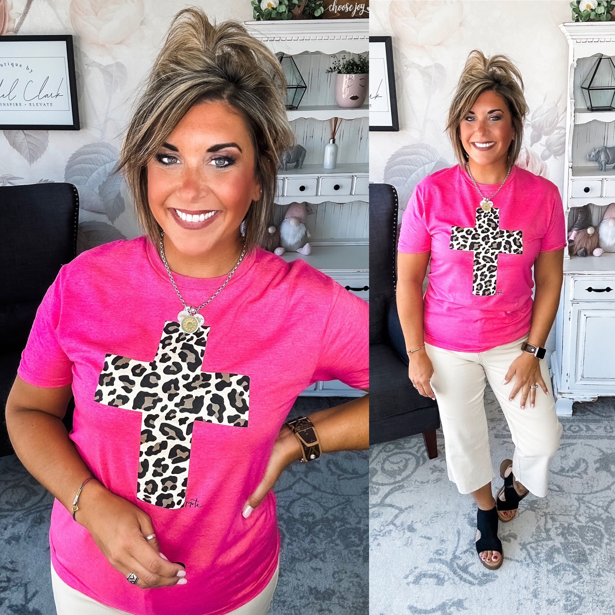 Leopard Cross Graphic Tee