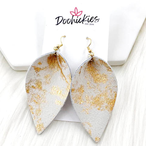 2.5" Gold Splash Petal Earrings
