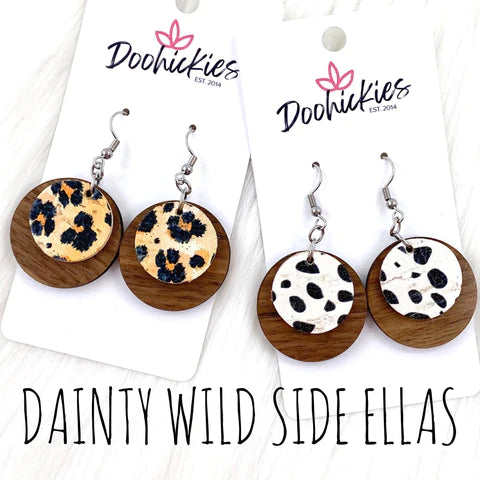 1.25" Dainty Wild Side Ellas Earring- Peach Leopard