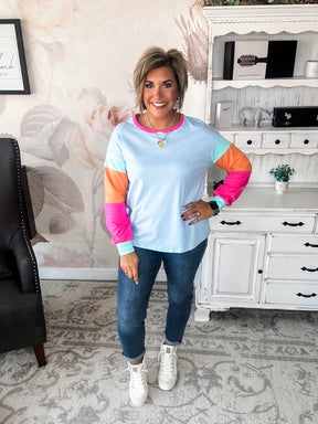 Try Again Color Block Top