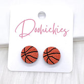 14mm Basketball Acrylic Stud Earrings