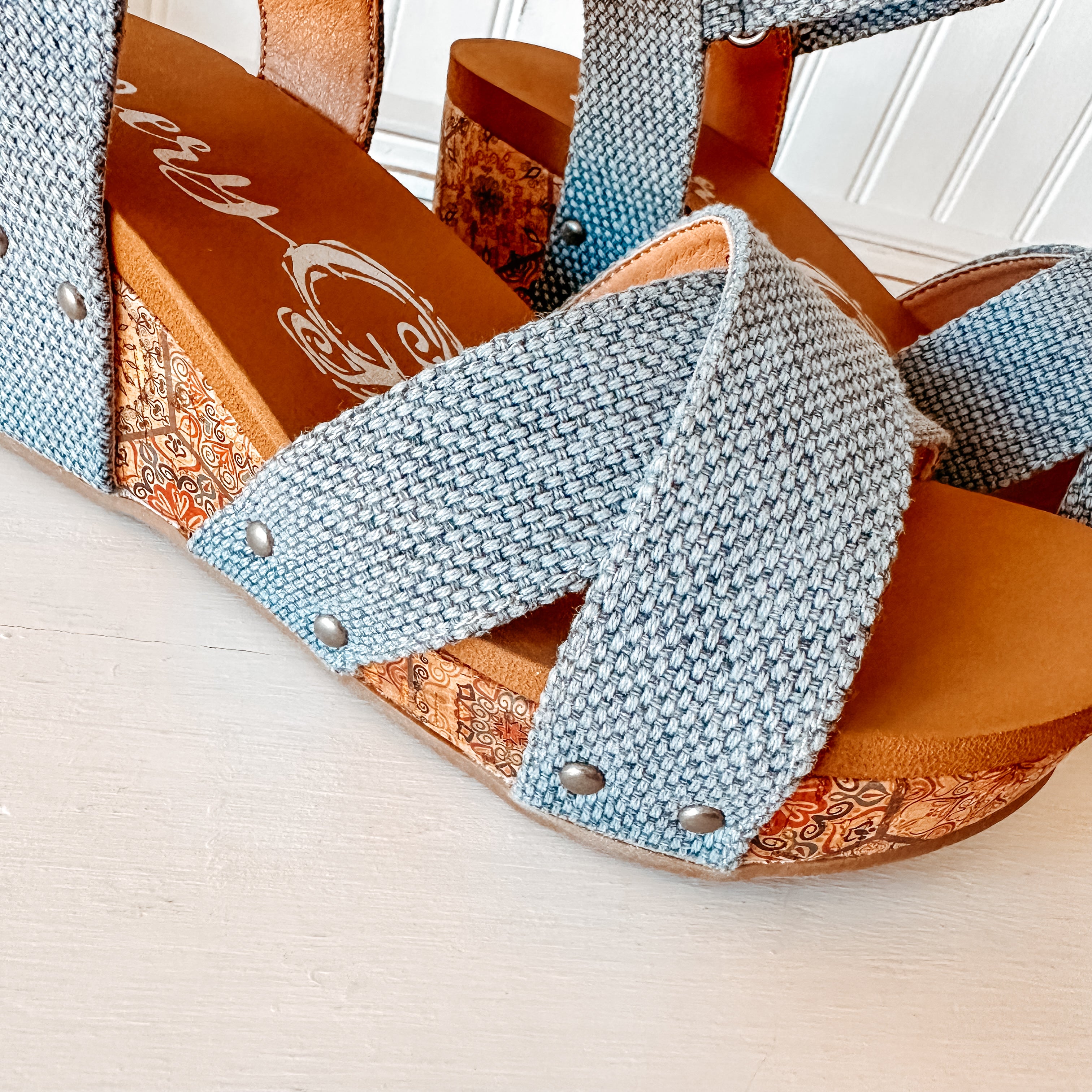 Shirley Wedge Sandal - Blue