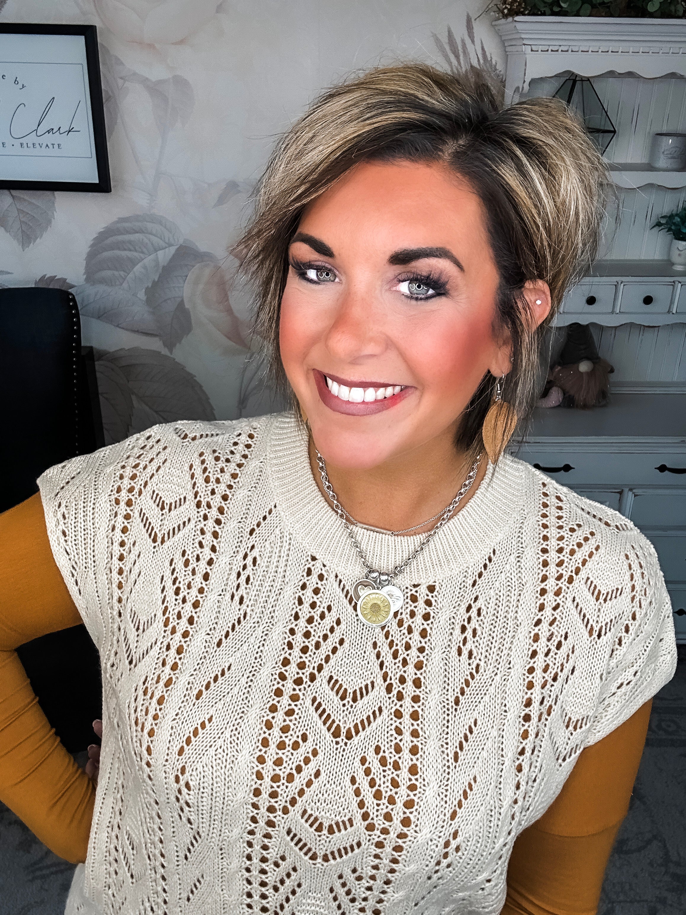 She's Fabulous Long Sleeve Tee - Cognac