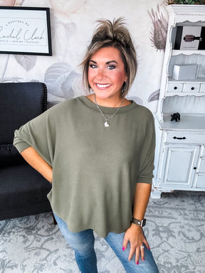 Said It All Boxy Top - Olive