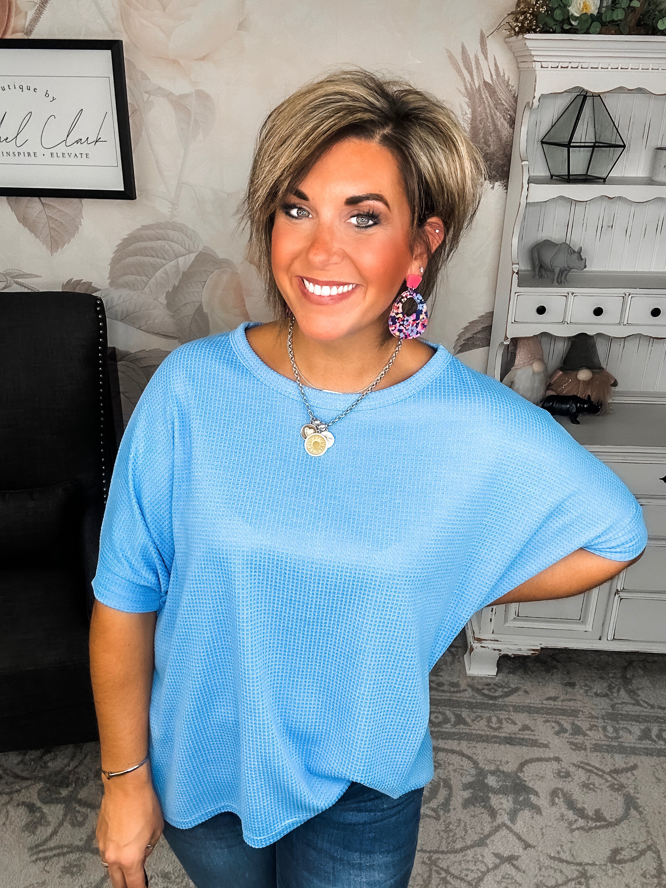 Wonderful Life Boxy Top - Ocean Blue