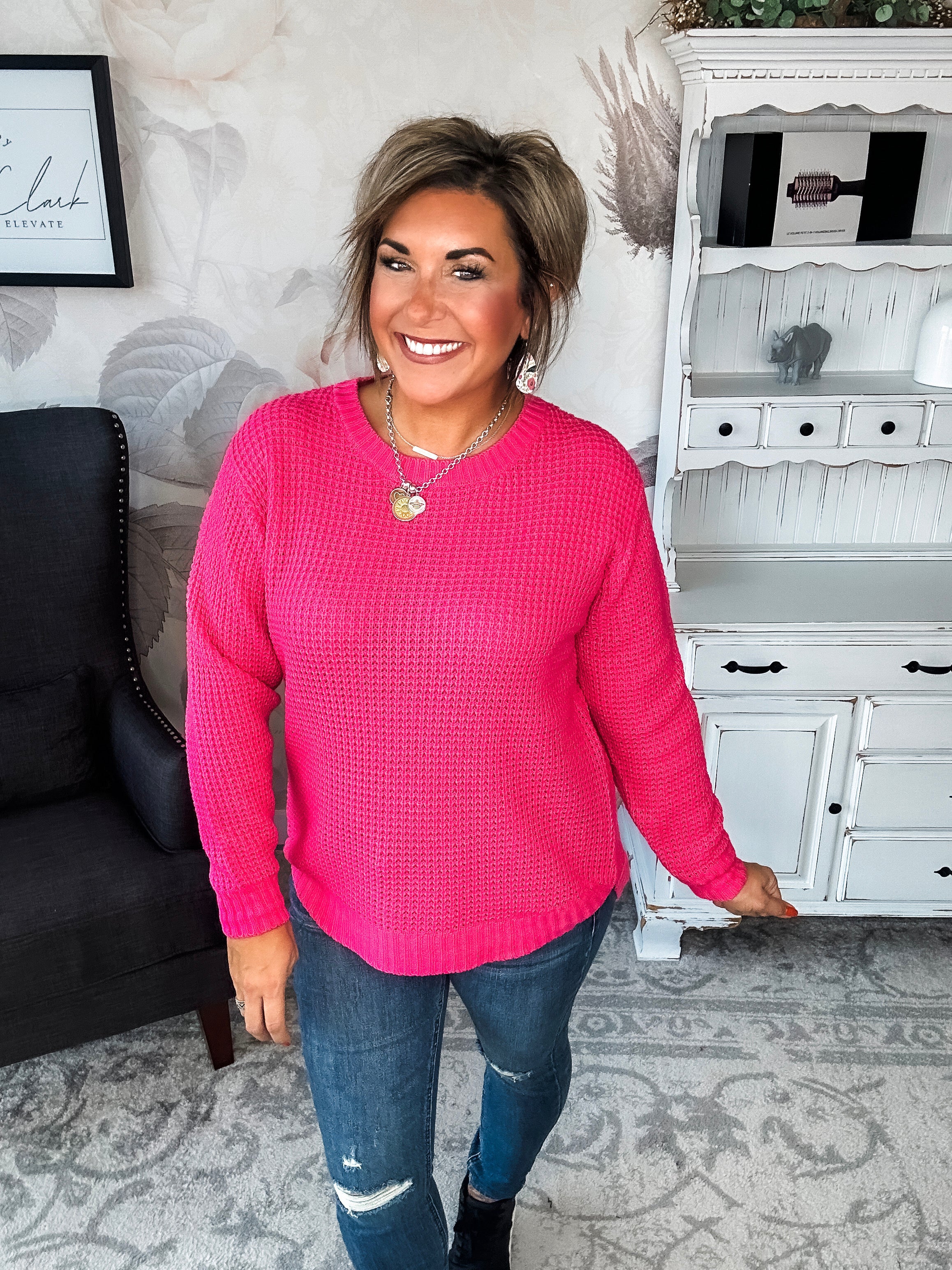Looking For This Sweater - Fuchsia