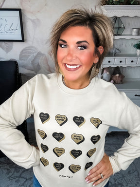 Glitter Candy Hearts Sweatshirt