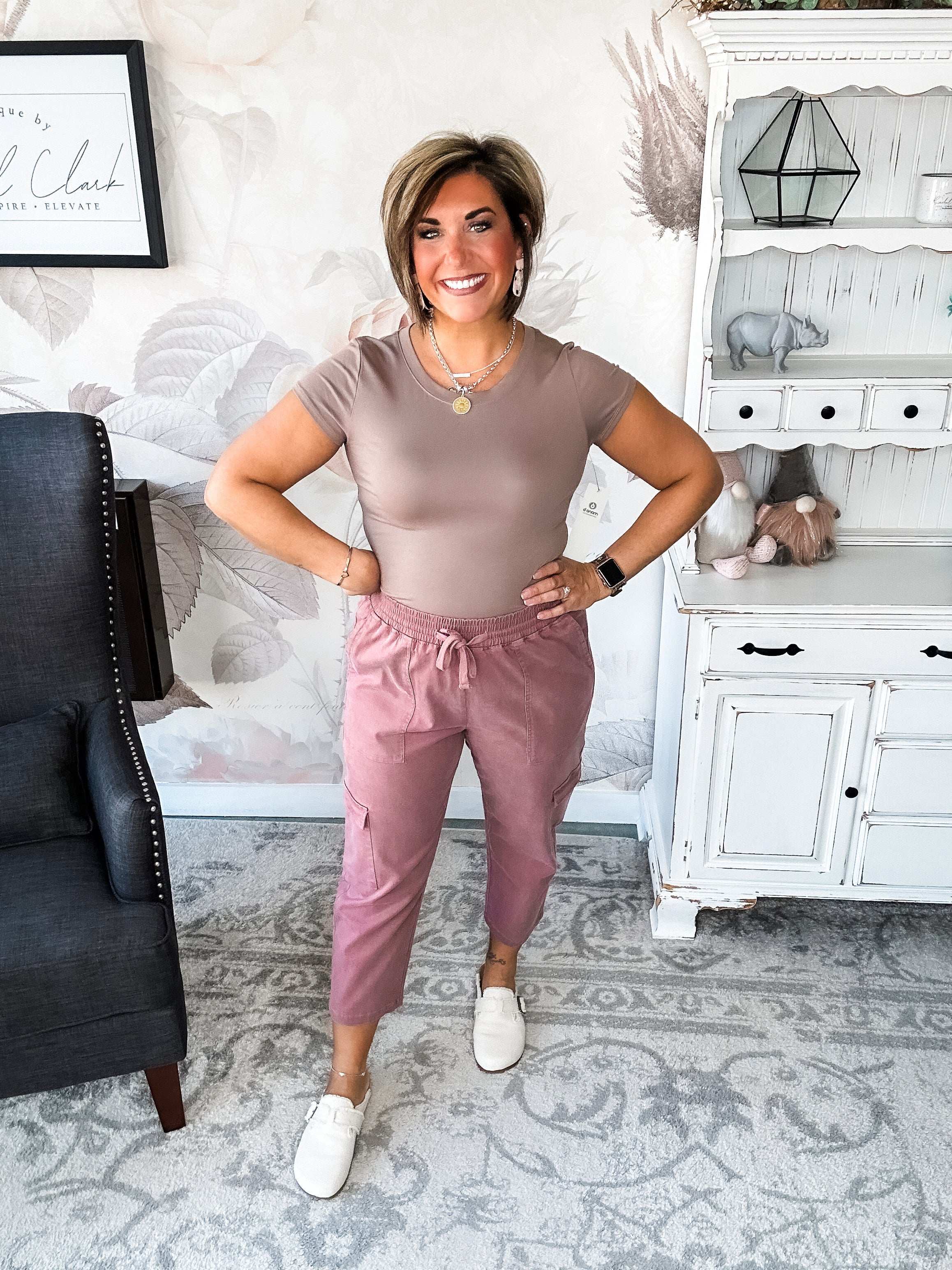 Ampersand Avenue Cargo Crop - Mauve