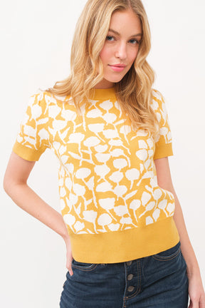 Love You So Short Sleeve Sweater - Mustard