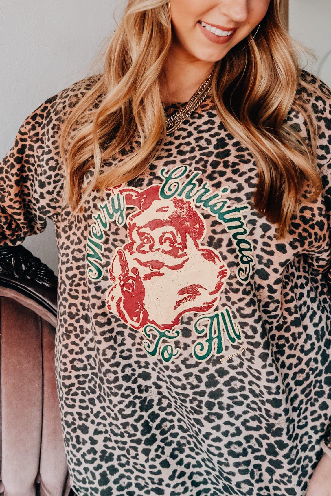 Leopard Vintage Santa Pullover