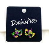 Mardi Gras Mask Stud Earrings