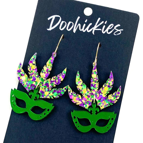 2" Mardi Gras Mask Earrings