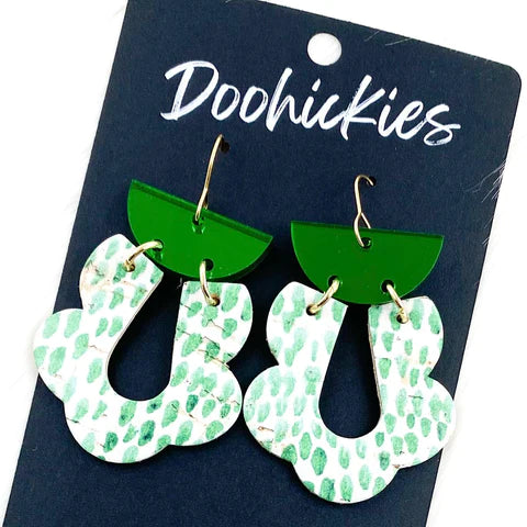 2.5" Green Droplet Loopies St. Paddy Earrings
