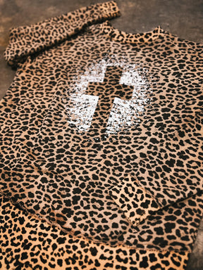 Grunge Cross Leopard Pullover