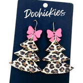 Wild Side Fringy Trees - Pink Bow & Chocolate Leopard
