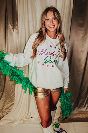 Mardi Gras Queen Glitter Sweatshirt