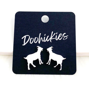 Show Animal Stud Earrings - White Goats