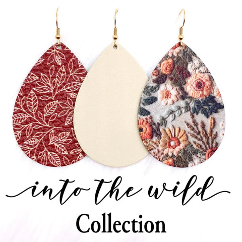 2.5" Into the Wild Mini Collection Western Earrings - Vines On Red