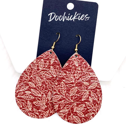 2.5" Into the Wild Mini Collection Western Earrings - Vines On Red