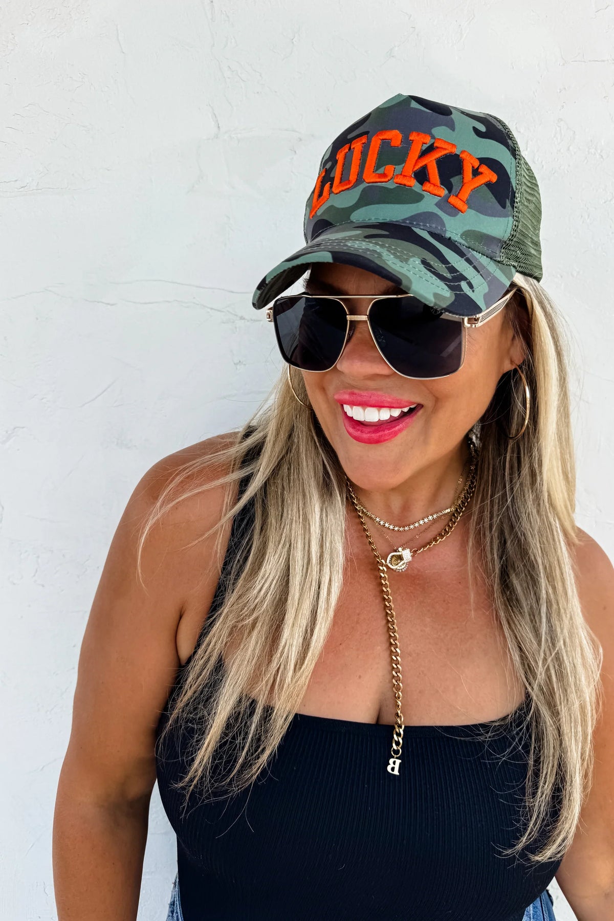 Lucky Camo Embroidered Trucker Hat