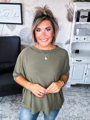 Said It All Boxy Top - Olive