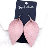 2.5" Pastel Glazed Petal Earrings - Blush