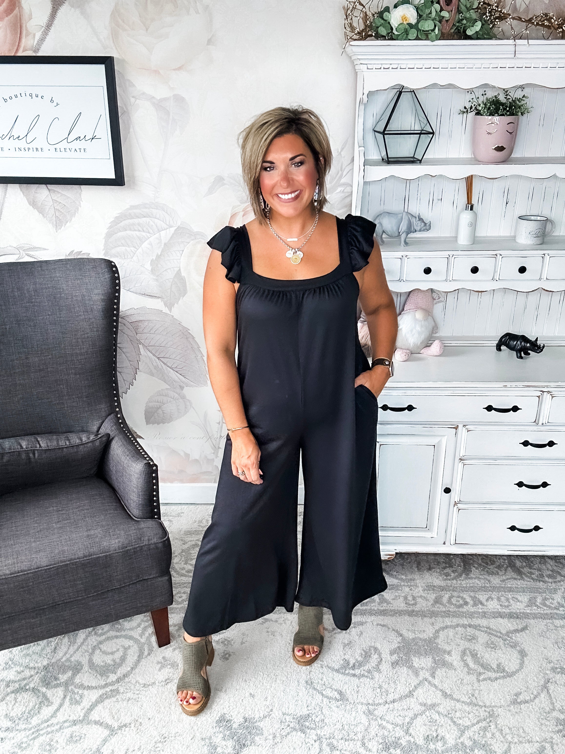 Feeling Reckless Jumpsuit - Black