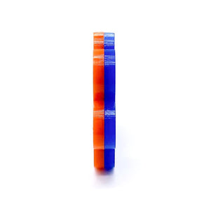 1.5" Flippy Acrylic Hoop Earrings - Orange & Blue