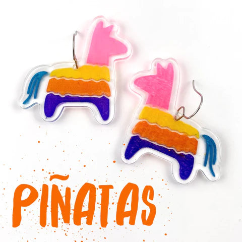 1.5" Cinco De Mayo Colorful Pinata Acrylic Earrings