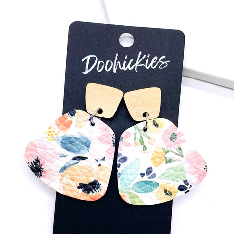 2" Jasmine Dangles Summer Earrings - Watercolor Floral