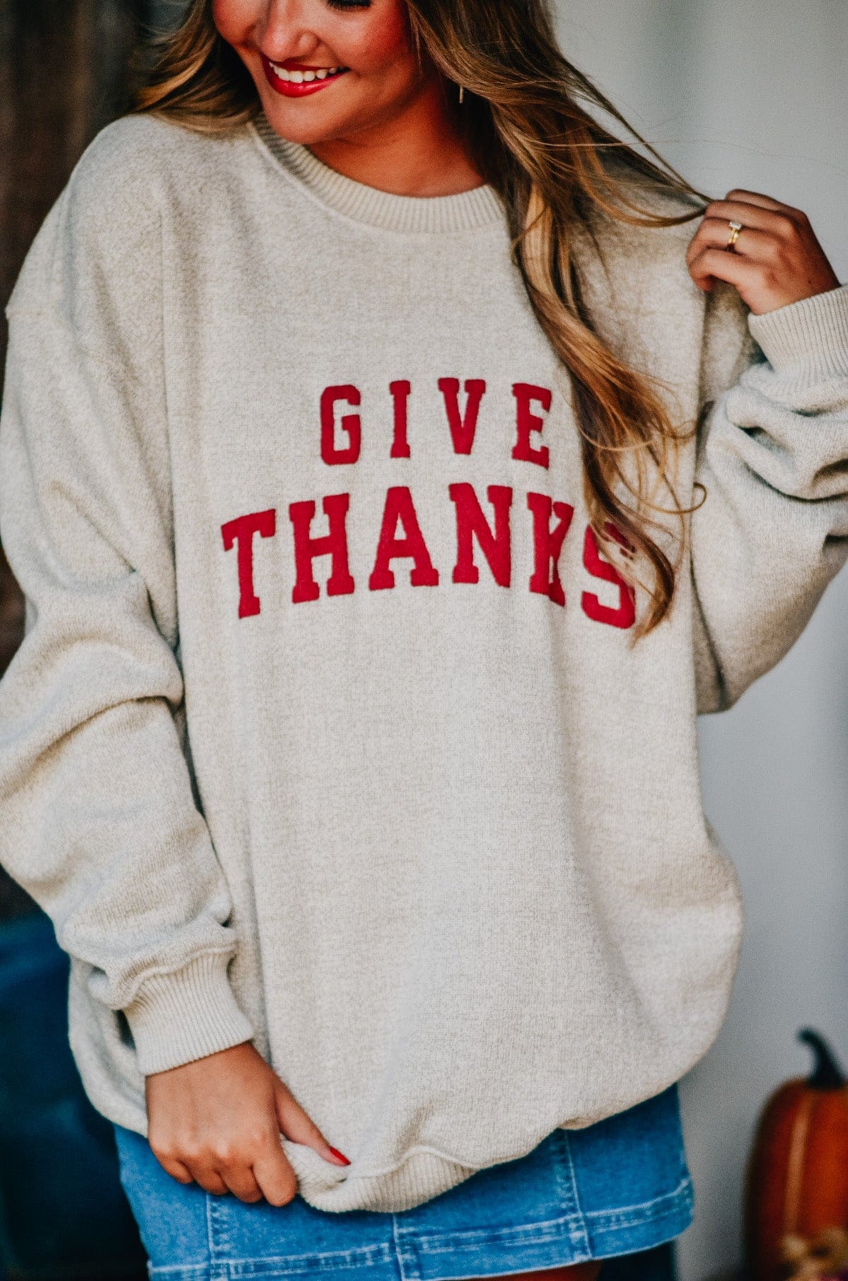 Give Thanks Knit Sweatshirt *ONLINE EXCLUSIVE*