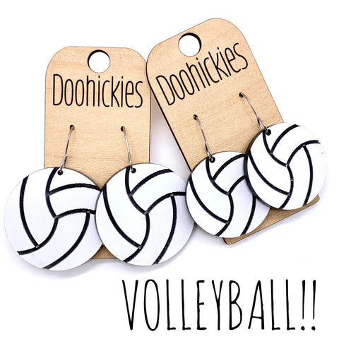 1.25" Acrylic Volleyball Dangles Sports Earrings