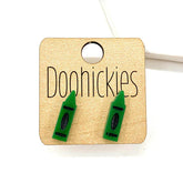 Crayon Acrylic Studs - Back to School Teacher Earring - Green