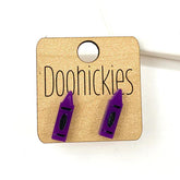 Crayon Acrylic Studs - Back to School Teacher Earring - Purple