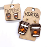 Pumpkin Spice Latte Earrings - Dangle