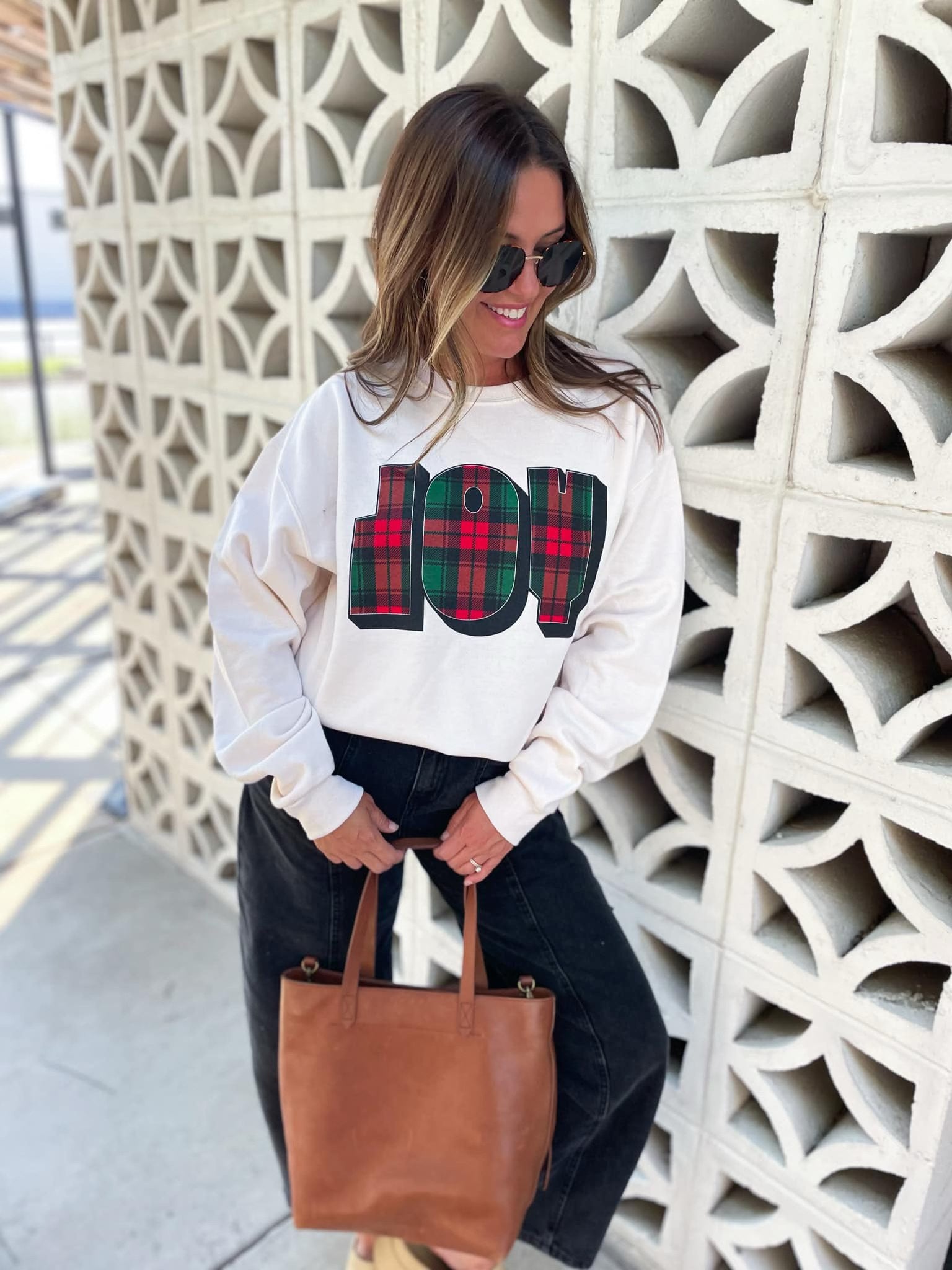 Plaid Joy Sweatshirt